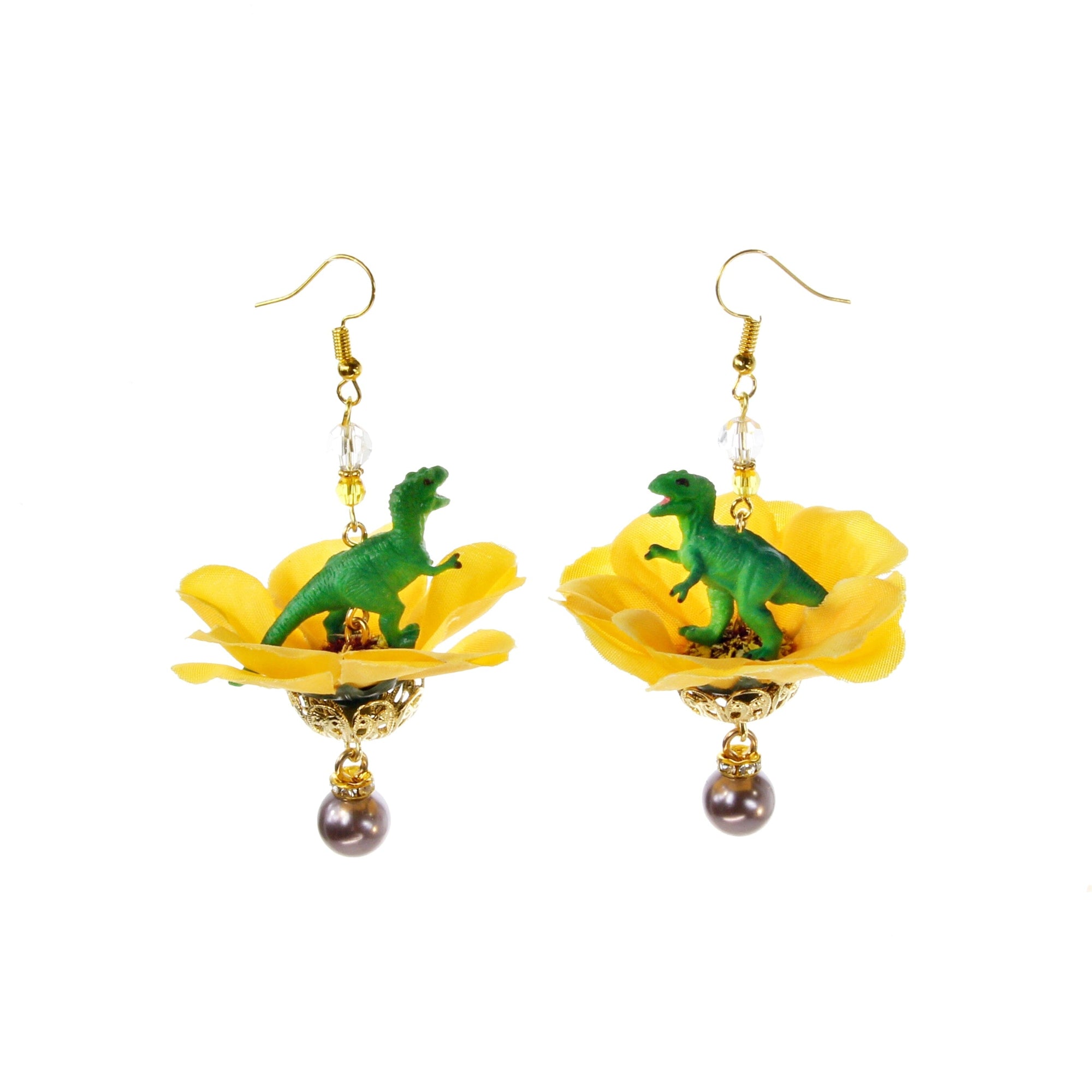 Tierfigur Ohrringe mit Blüte