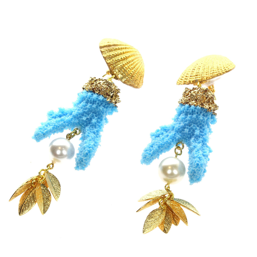 Giant Coral Stud Earrings