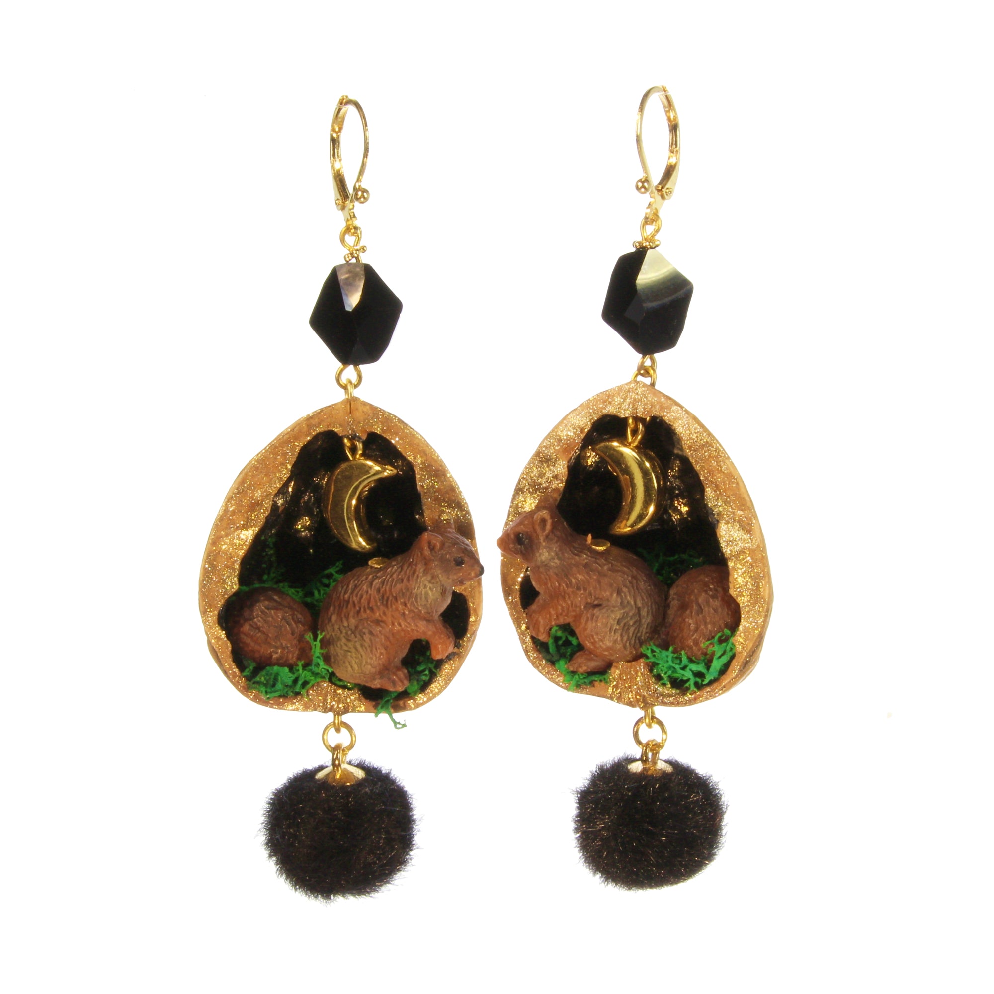 Walnut Squirrel Earrings