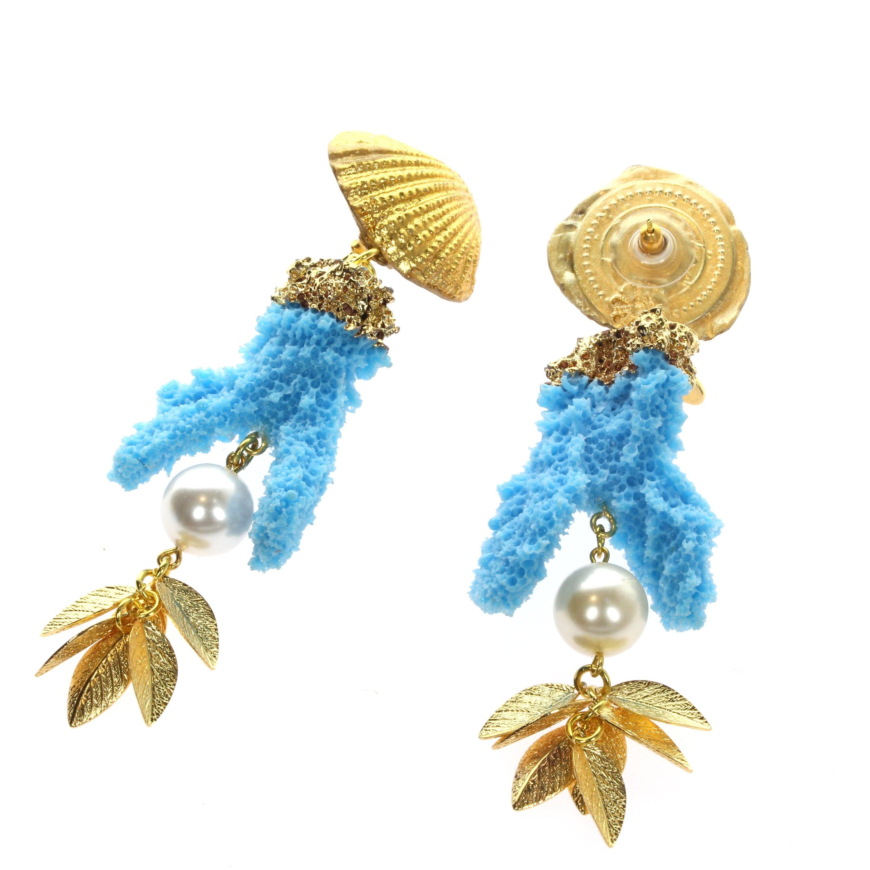 Giant Coral Stud Earrings