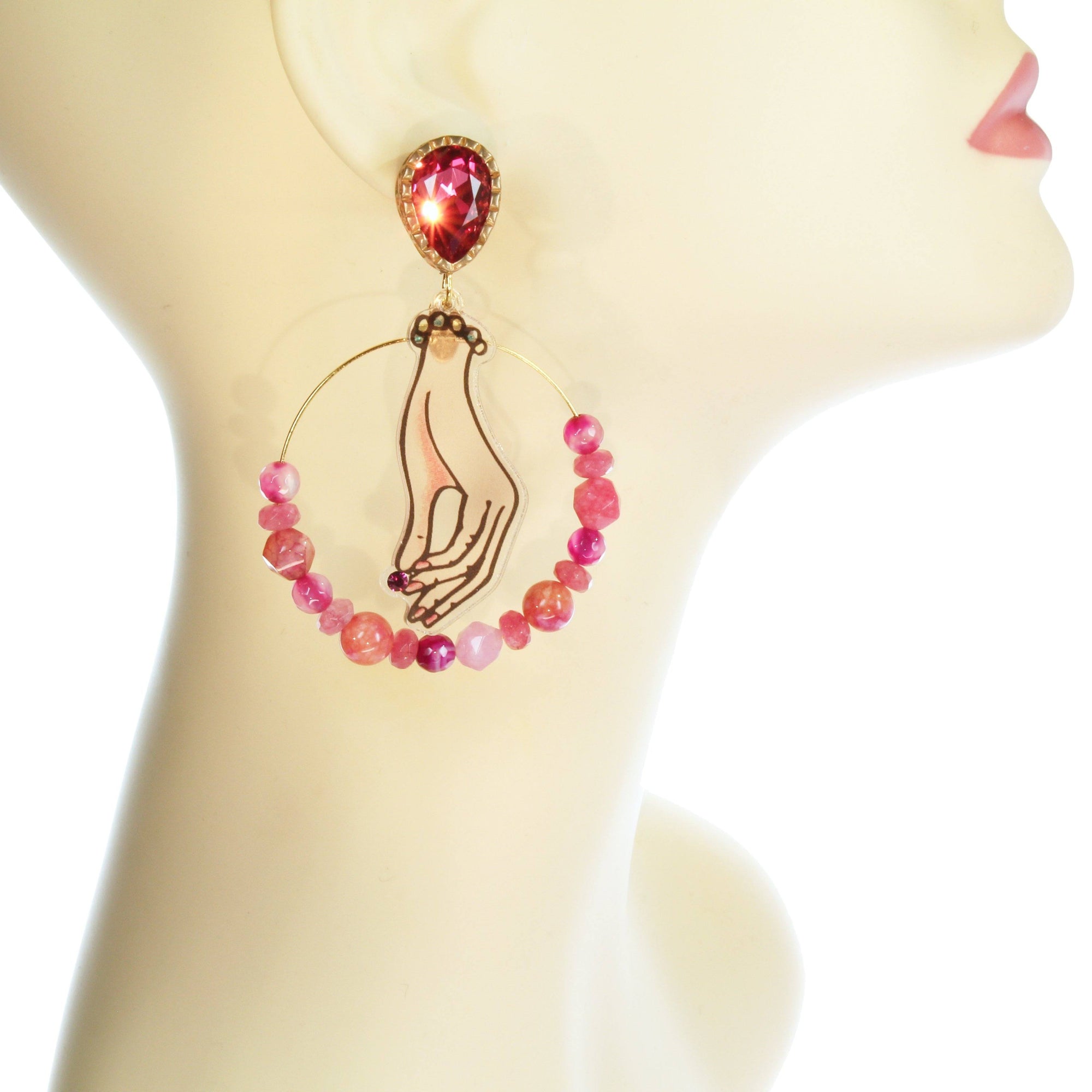 Tattoo Hoop Earrings 'Picky Fingers'