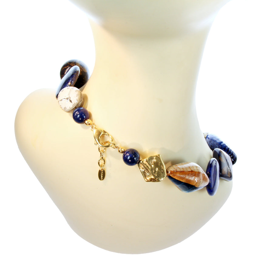 Deluxe necklace lapis blue (single item)