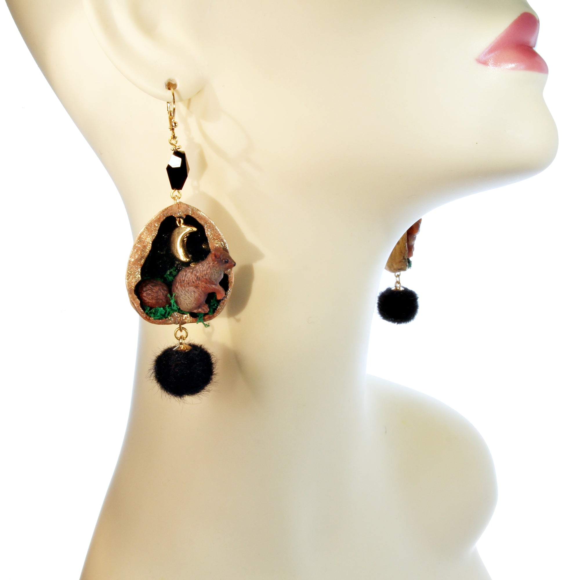Walnut Squirrel Earrings