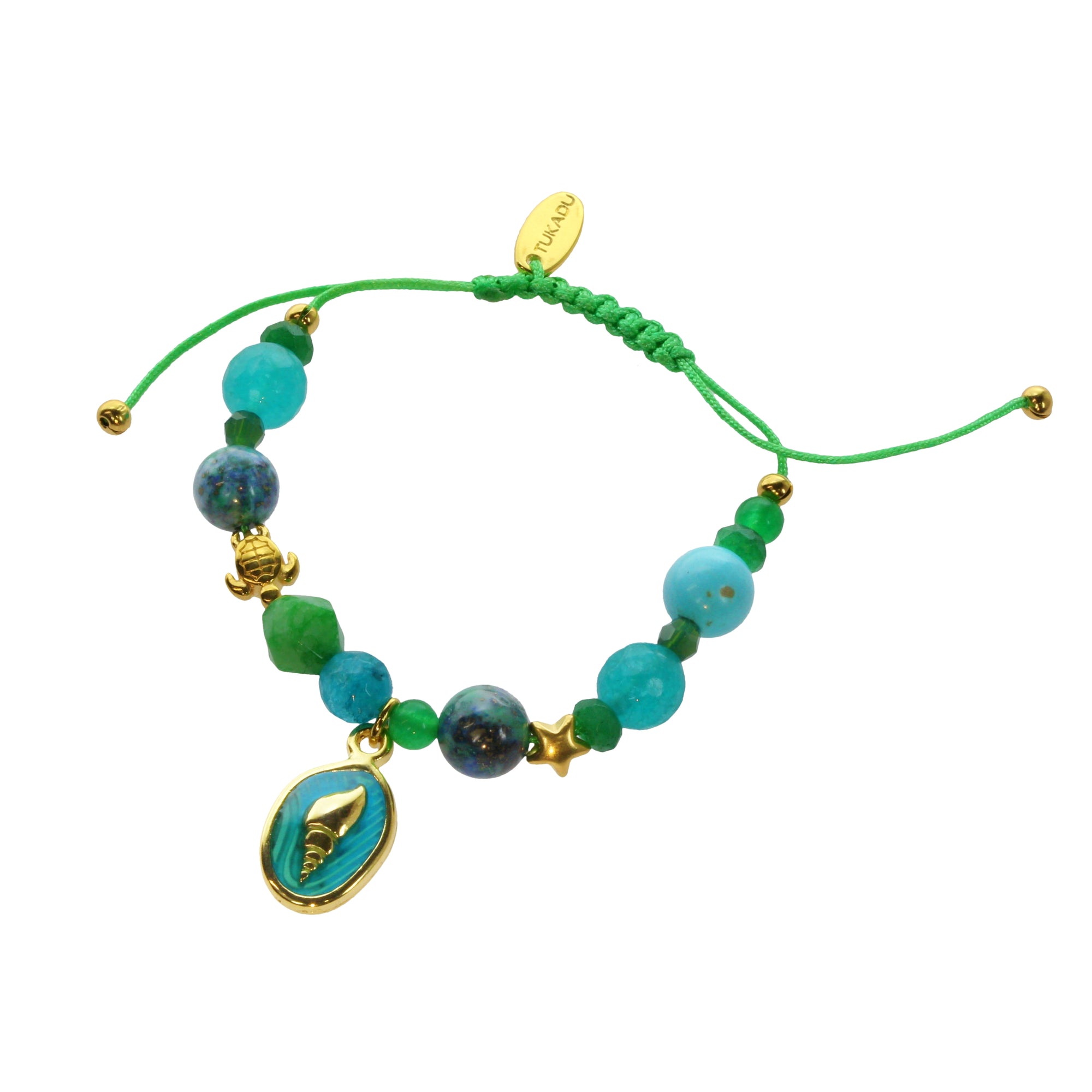 Semi-precious stone bracelet with pendant