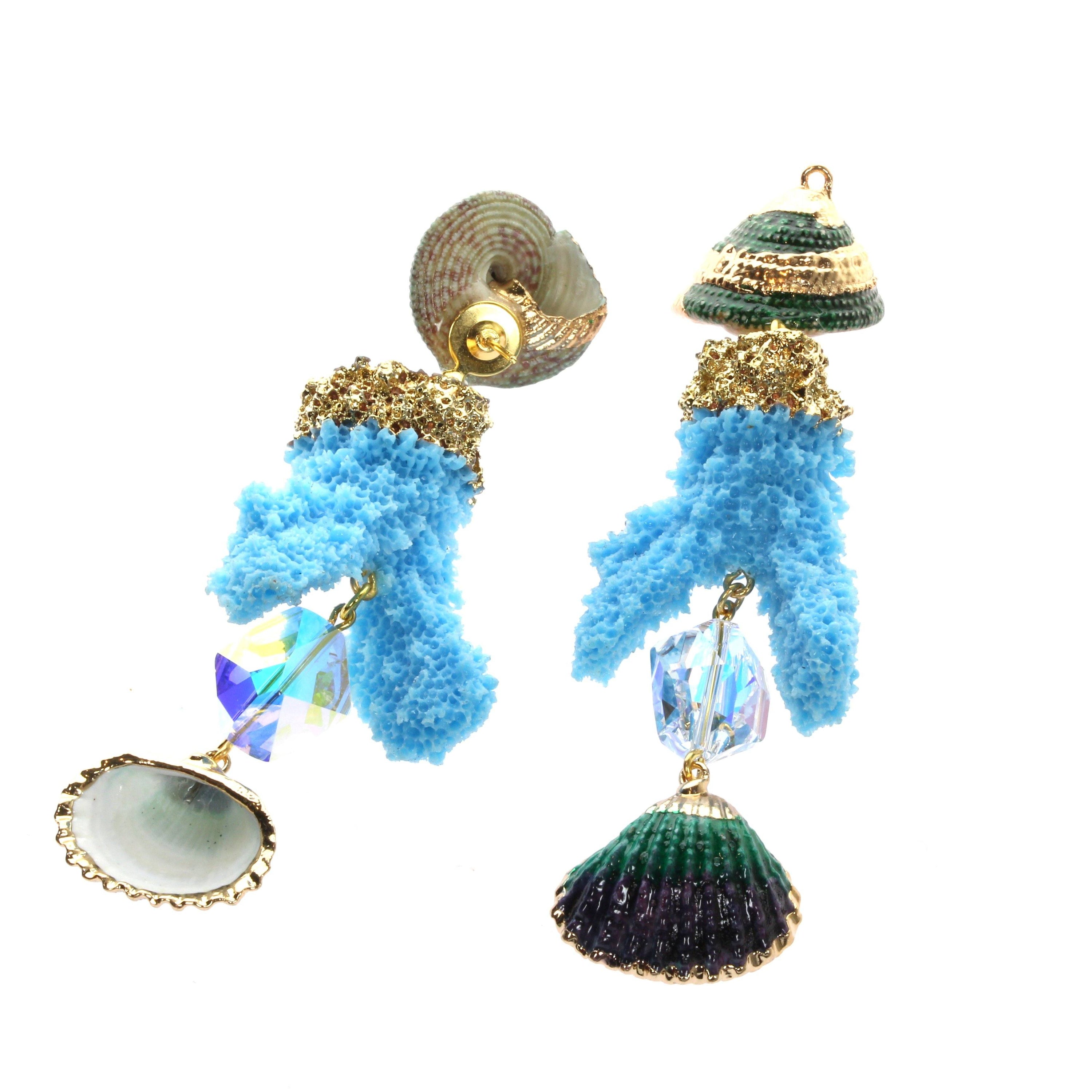 Giant Coral Stud Earrings