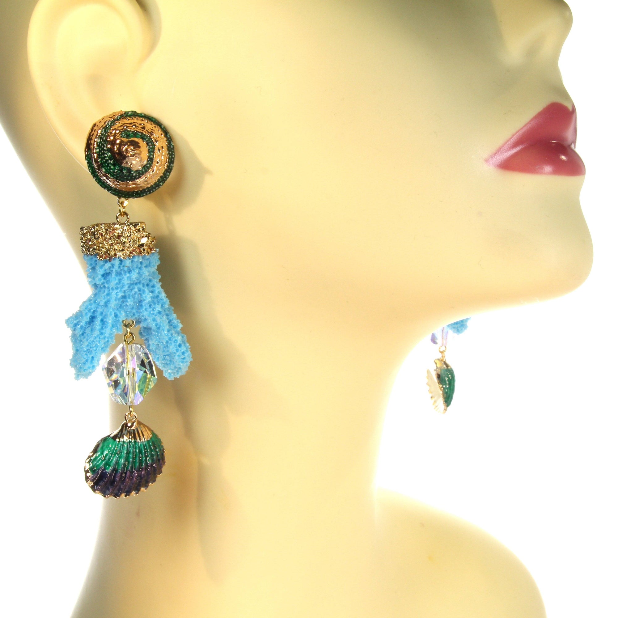 Giant Coral Stud Earrings