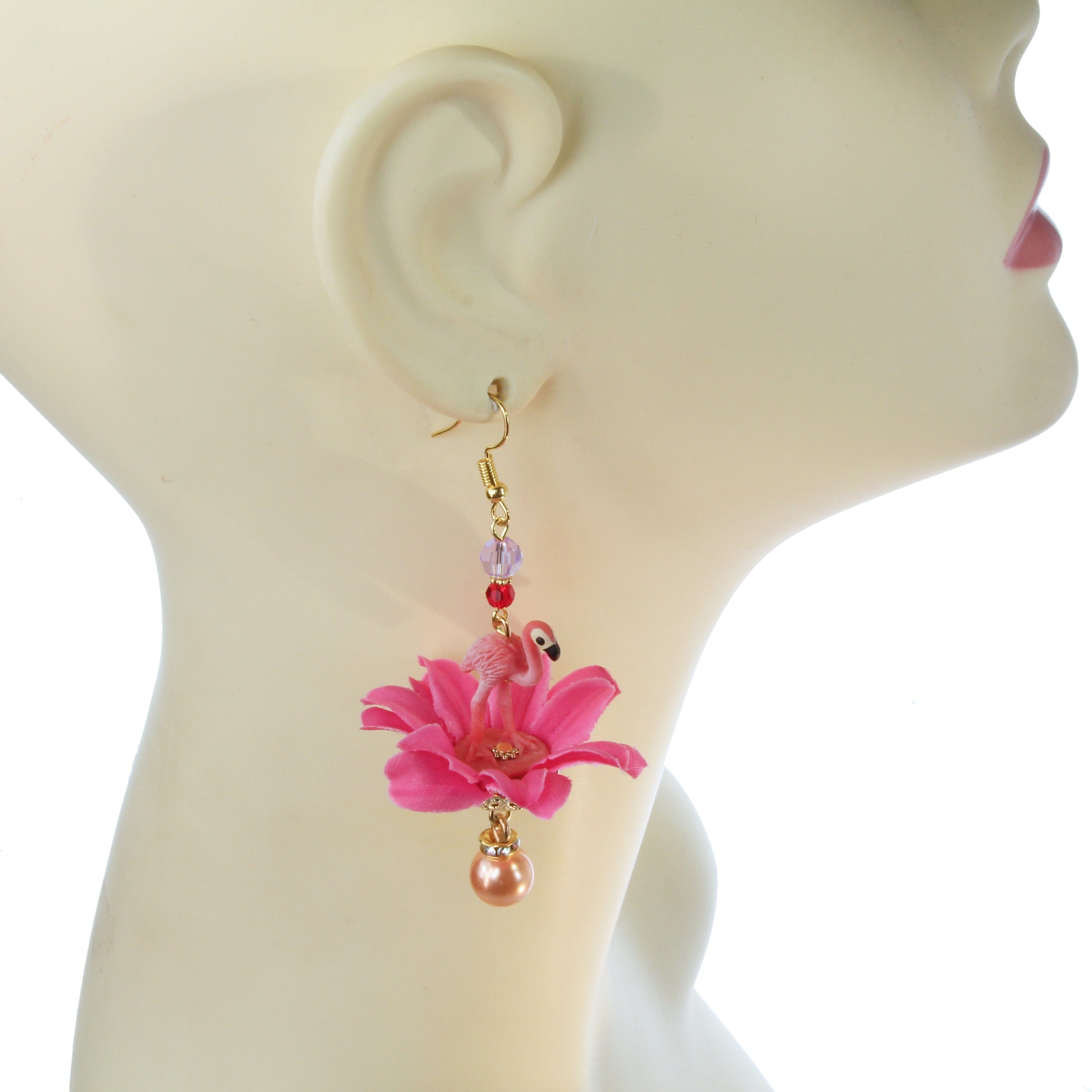 Tierfigur Ohrringe mit Blüte