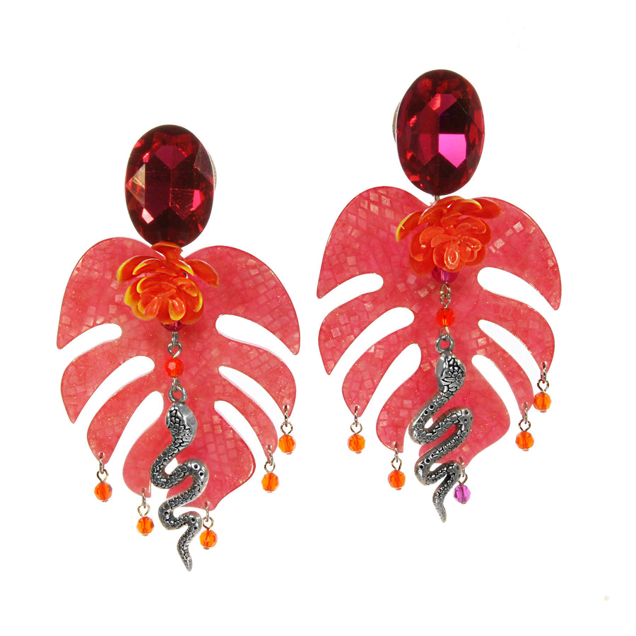 Trippy Tropicana XL clip earrings