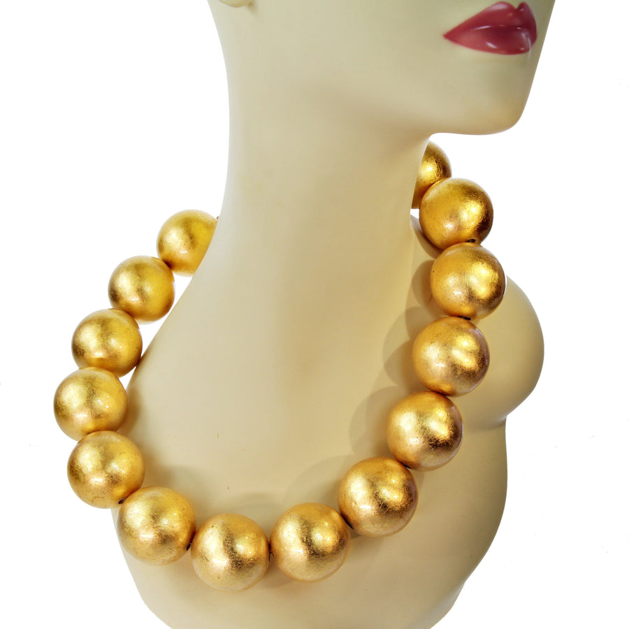 Blattgold Perlenkette