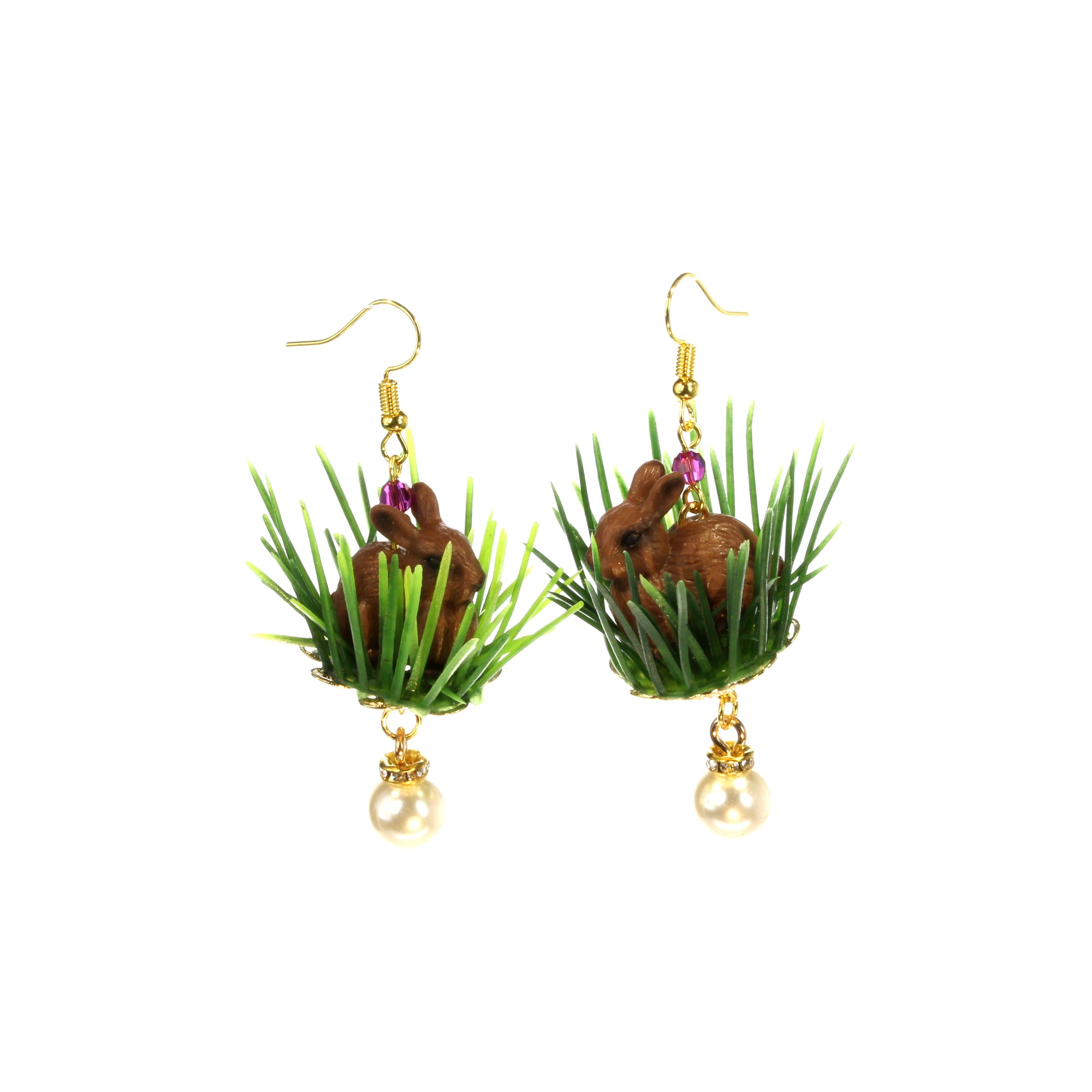 Easter bunny in the grass earrings