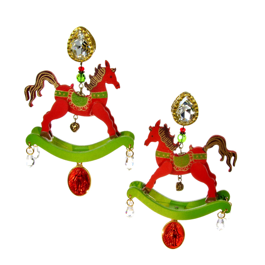 rocking horse earrings