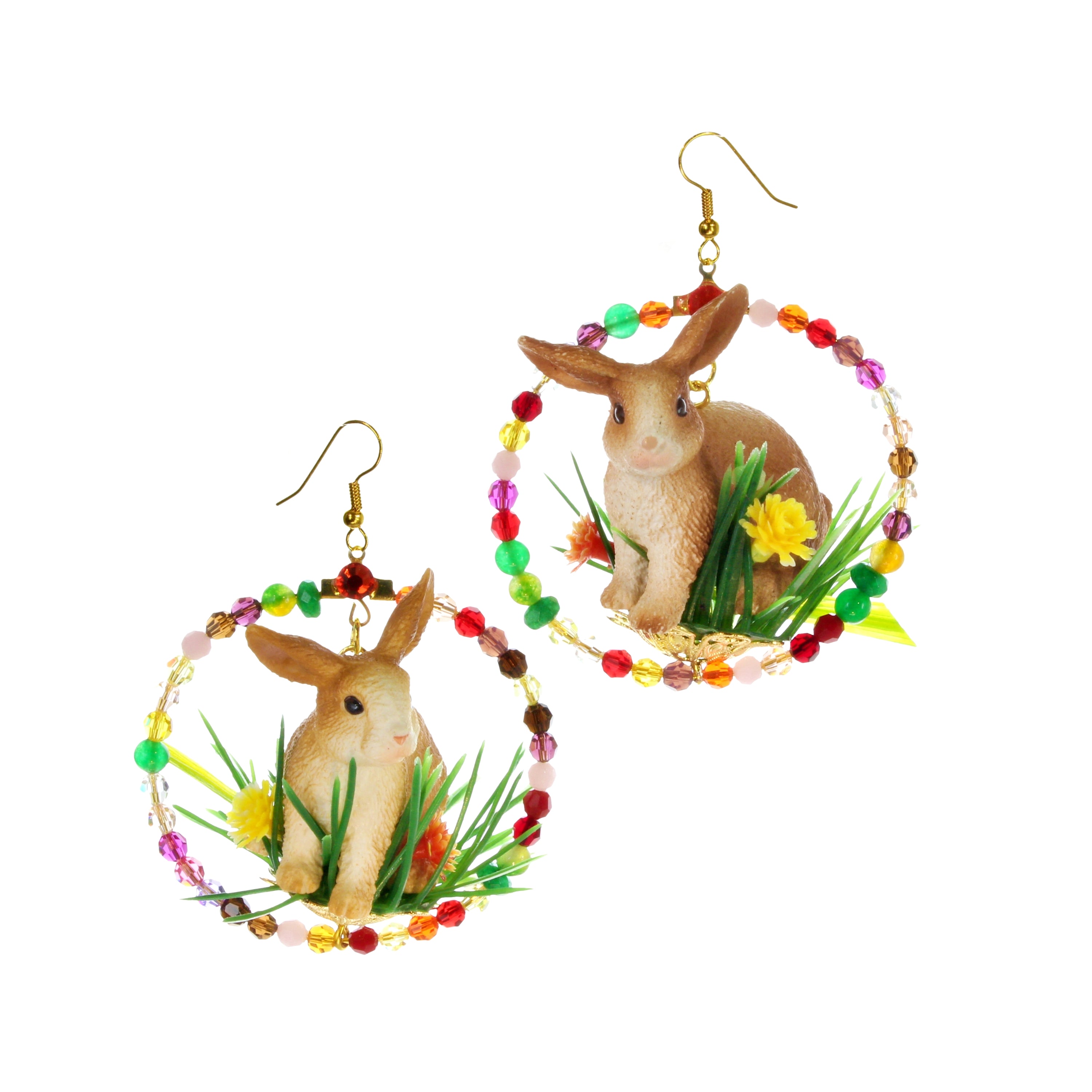 Easter bunny clip earrings