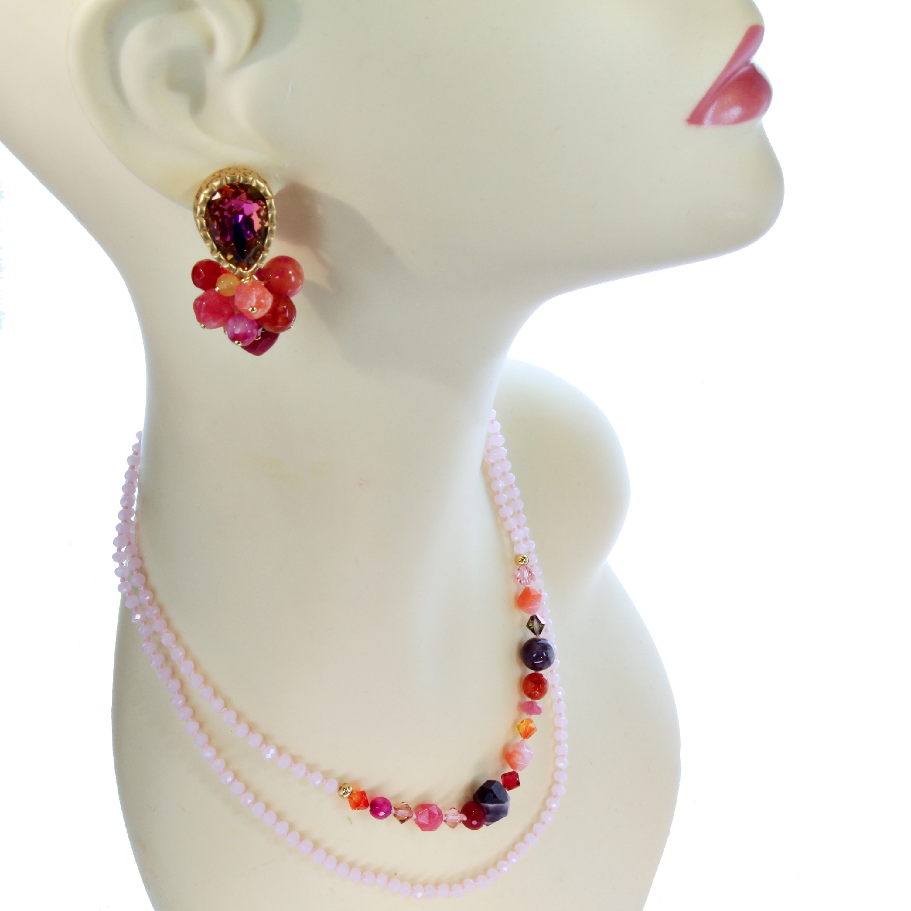 Gemstone Grapes Stud Earrings