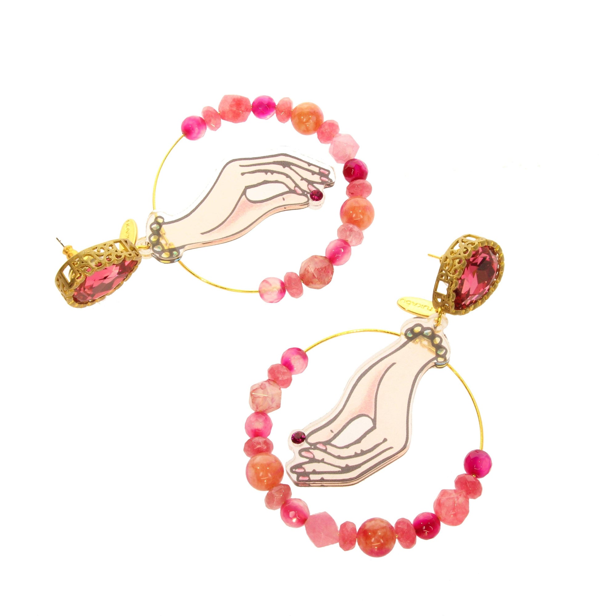 Tattoo Hoop Earrings 'Picky Fingers'