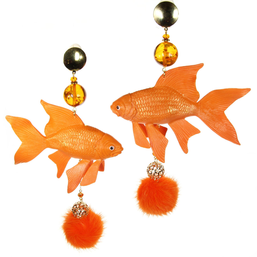 Goldfish Clip Earrings