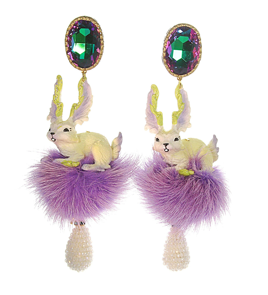 Fantasy Bunny Clip Earrings