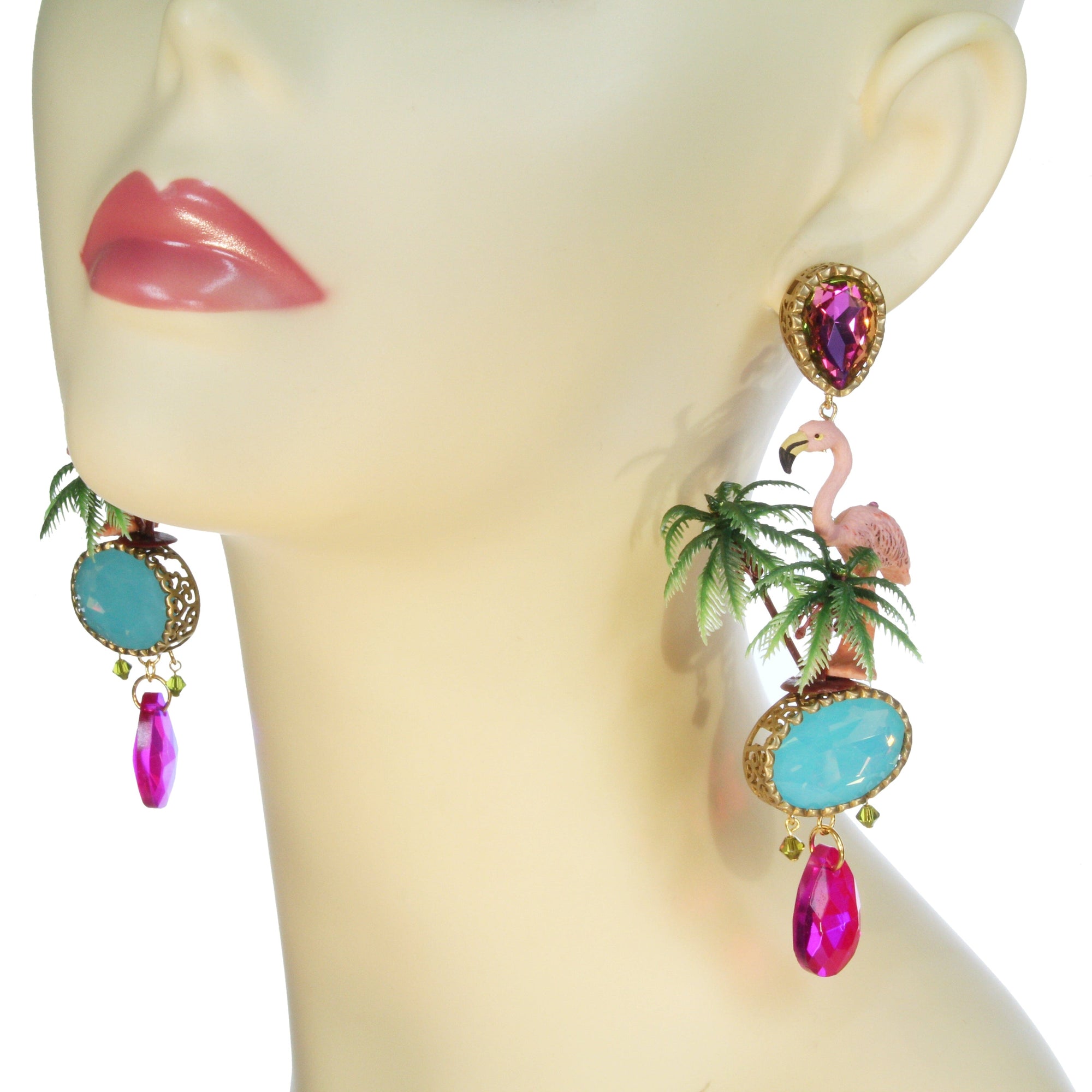 Statement Ohrringe Flamingo