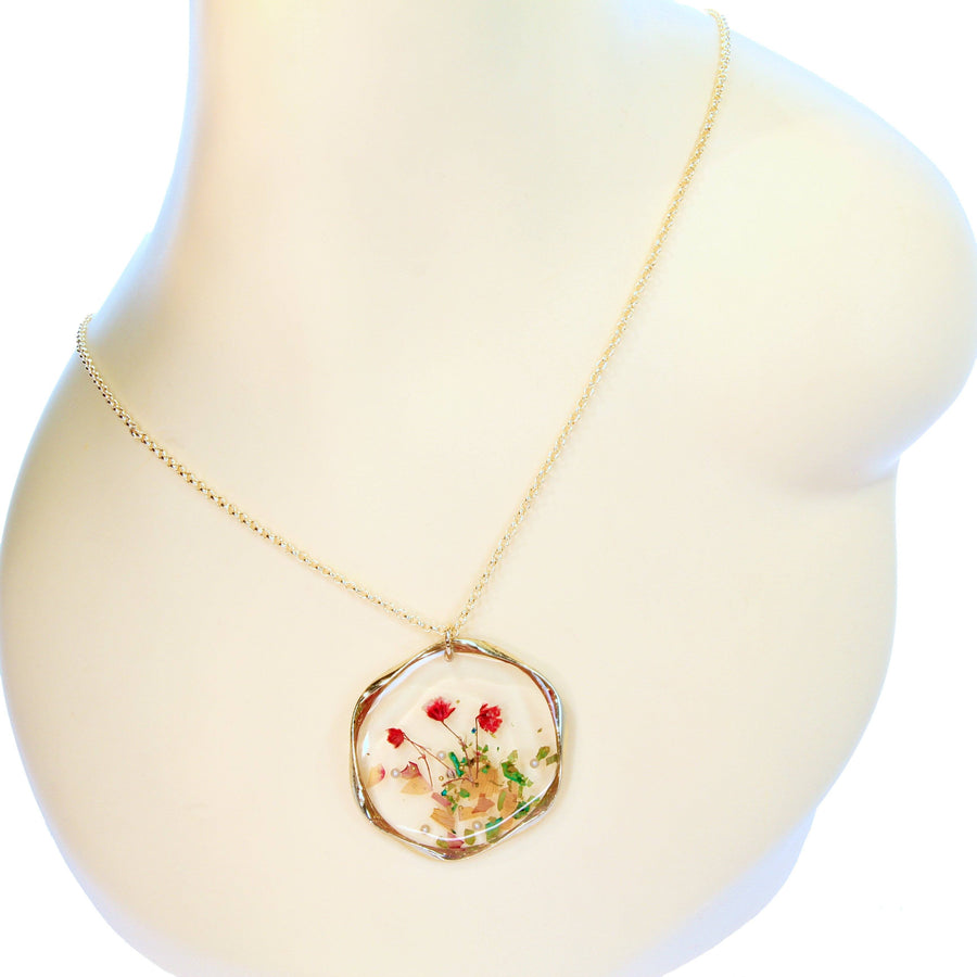 Necklace with flower medallion