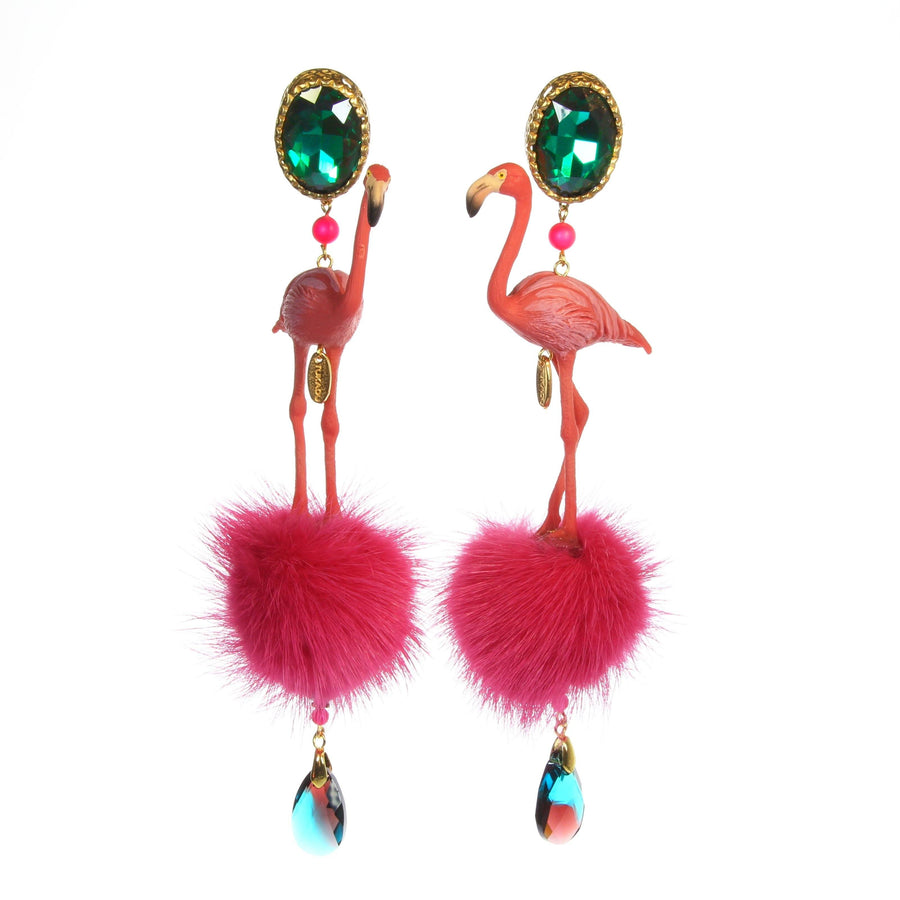 Flamingo ear clips
