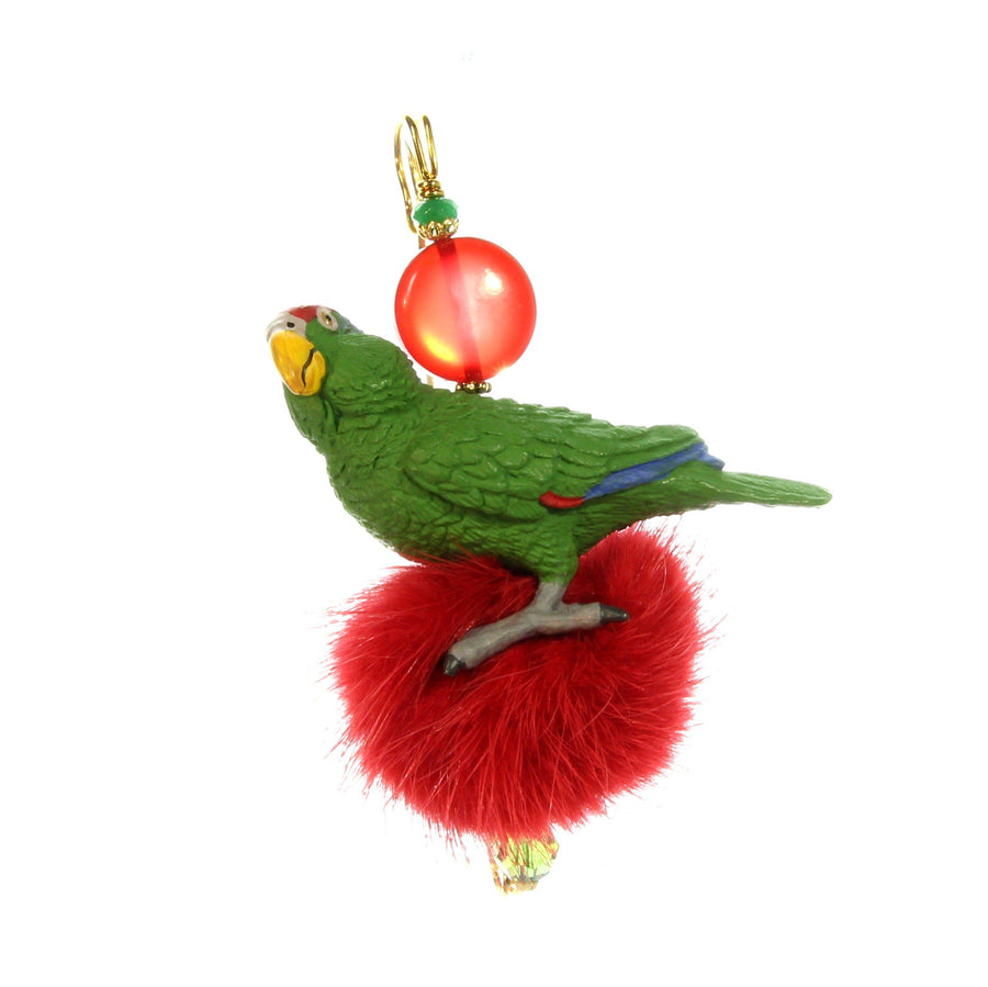Amazon parrot brooch
