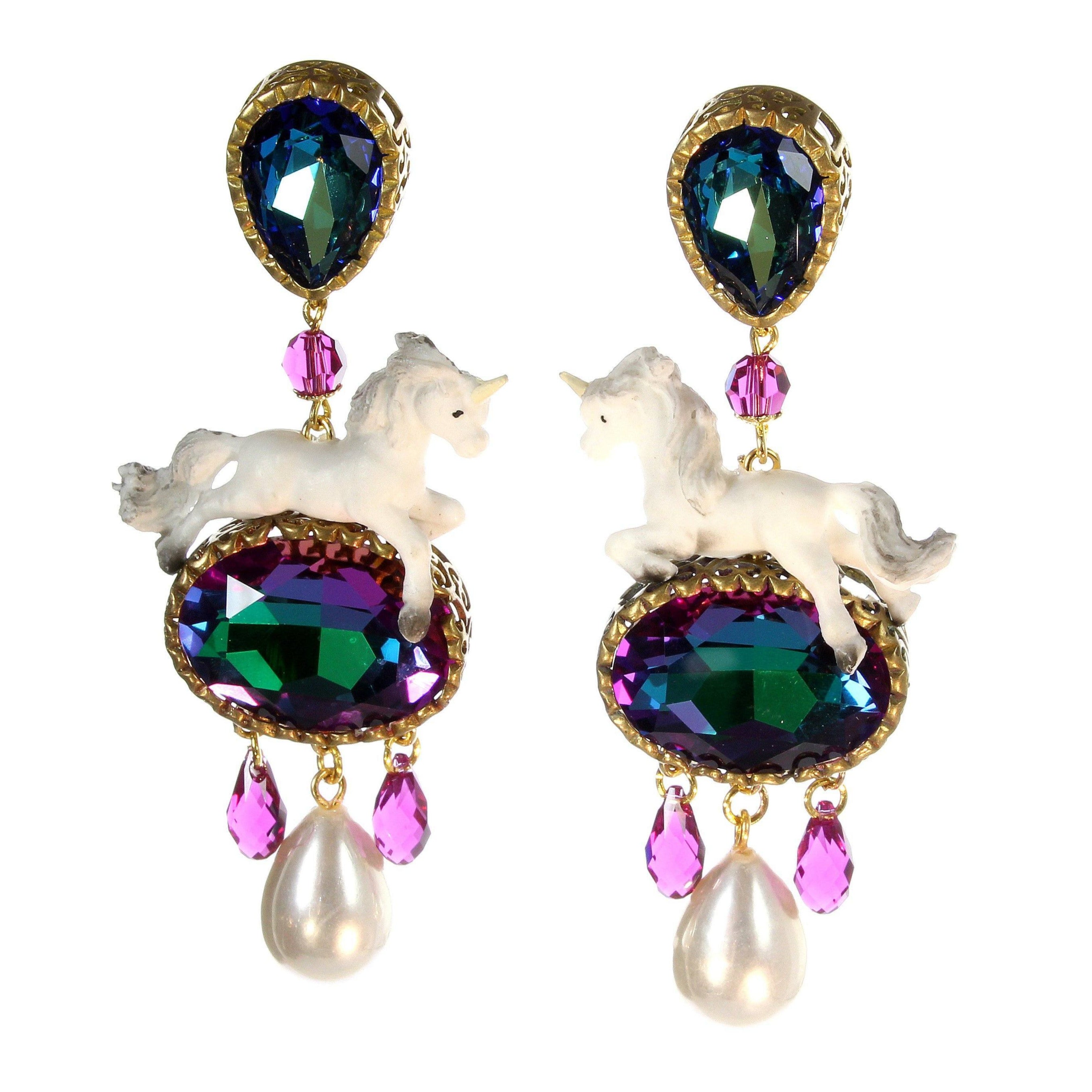 Unicorn clip earrings