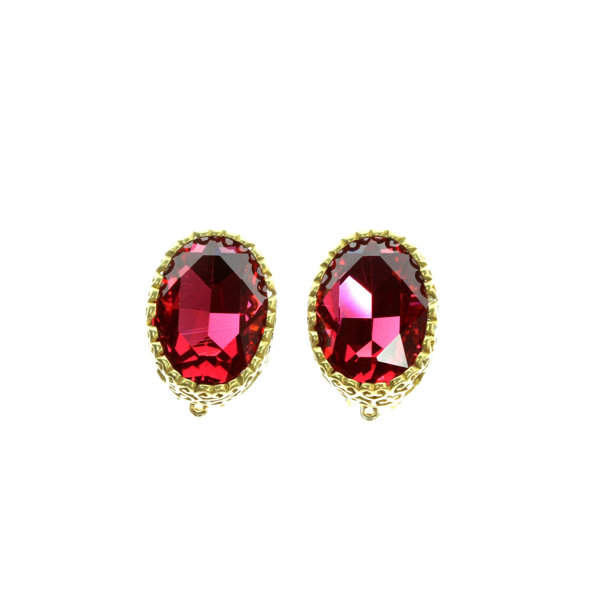 Ohrclip Strass Oval hoch