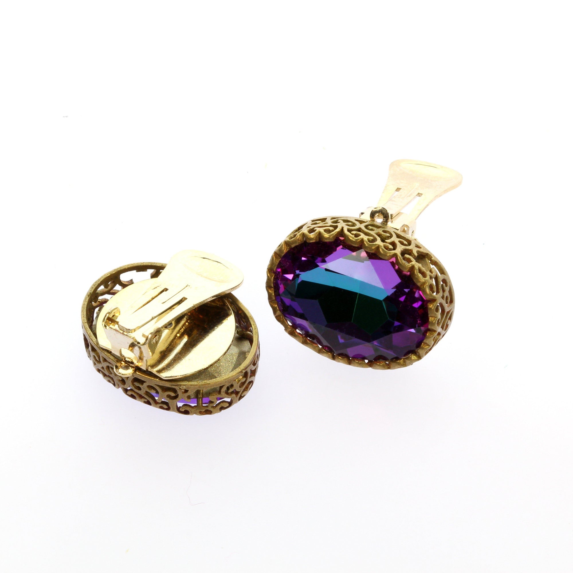 Ohrclip Strass Oval quer