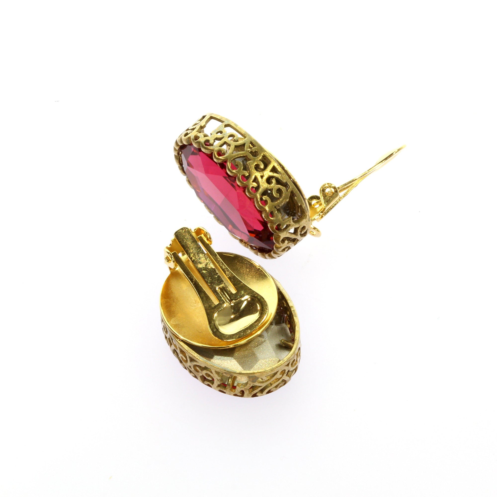 Ohrclip Strass Oval hoch