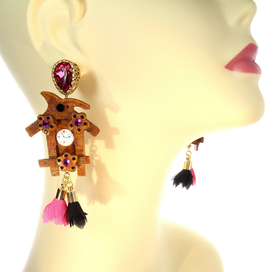 Fidi's cuckoo clock stud earrings
