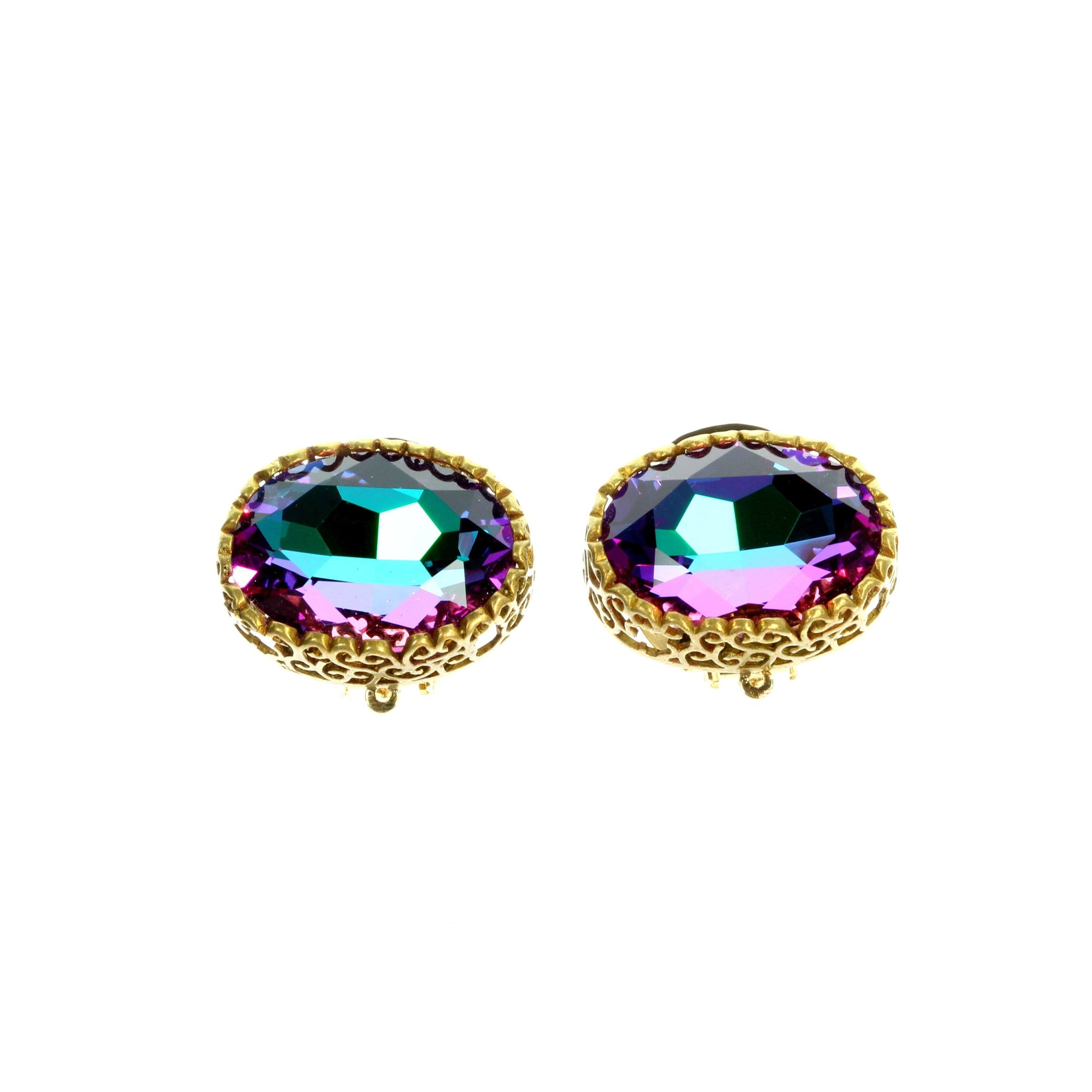 Ohrclip Strass Oval quer