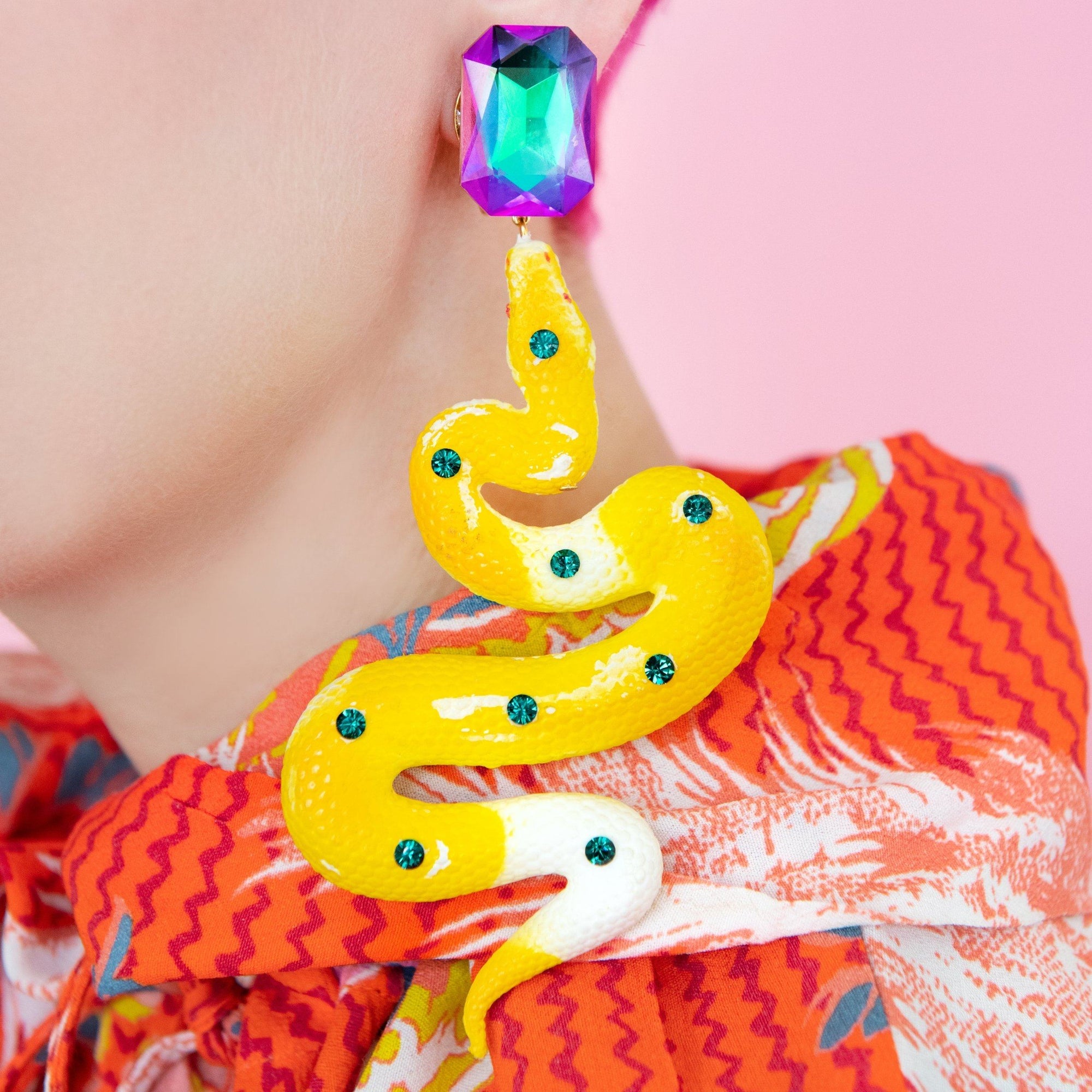 Tiger Python Earclips